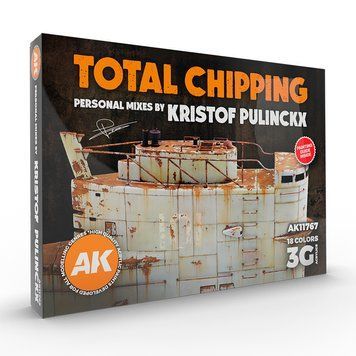 Набір акрилових фарб Total Chipping Kristof Pulinckx Set 18 шт AK-Interactive AK11767 AK11767 фото