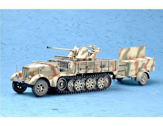 Німецька самохідна зенітна установка з причепом 1/35 Sd.Kfz.7/2 3.7cm Flak 37 & Sd.Anh&auml;nger 52 Trumpeter 01525 TR01525 фото