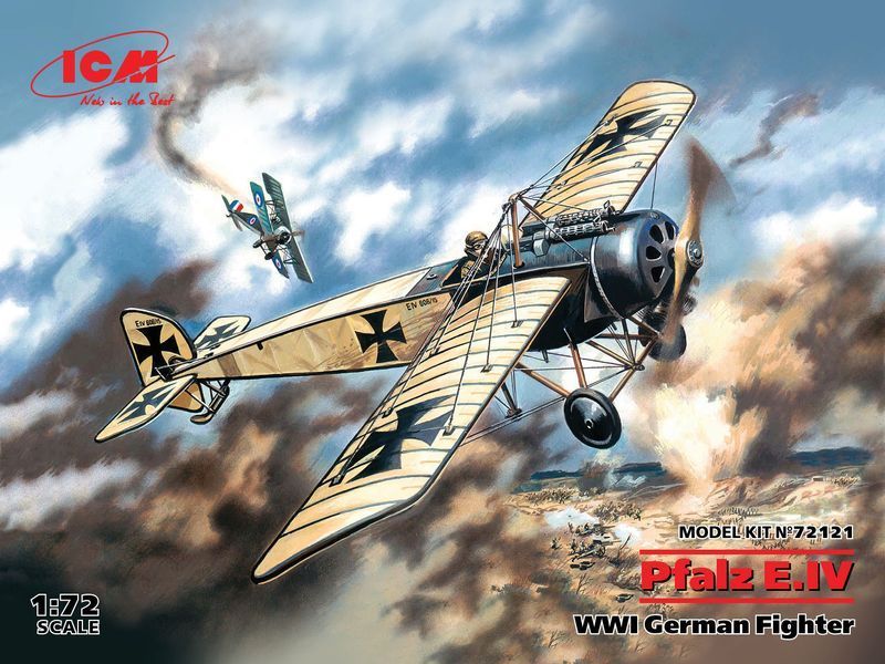 Збірна модель ICM 1/72 Пфальц Е.IV, німецький винищувач 1 Світової війни (72121) ICM72121 фото
