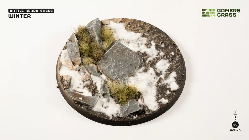 Кругла основа - Зима (90 мм / 1 шт) GamersGrass Bases By Shape Winter Bases, (Round) GGB-WR90 GGB-WR90 фото
