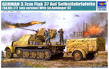Немецкая зенитная установка с прицепом 1/35 Sd.Kfz.7/2 3.7cm Flak 37 & Sd.Anh&auml;nger 52 Trumpeter 01526 TR01526 фото