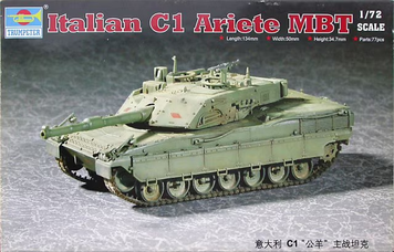 Італійський основний бойовий танк 1/72 C1 Ariete Trumpeter 07250 , збірна модель Аріете Трумпетер TR07250 фото
