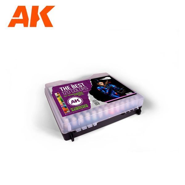 Пластиковий кейс 3G 120 кольорів для фентезі та наукової фантастики (3G Plastic Briefcase Wargame) AK-Interactive AK11707 AK11707 фото
