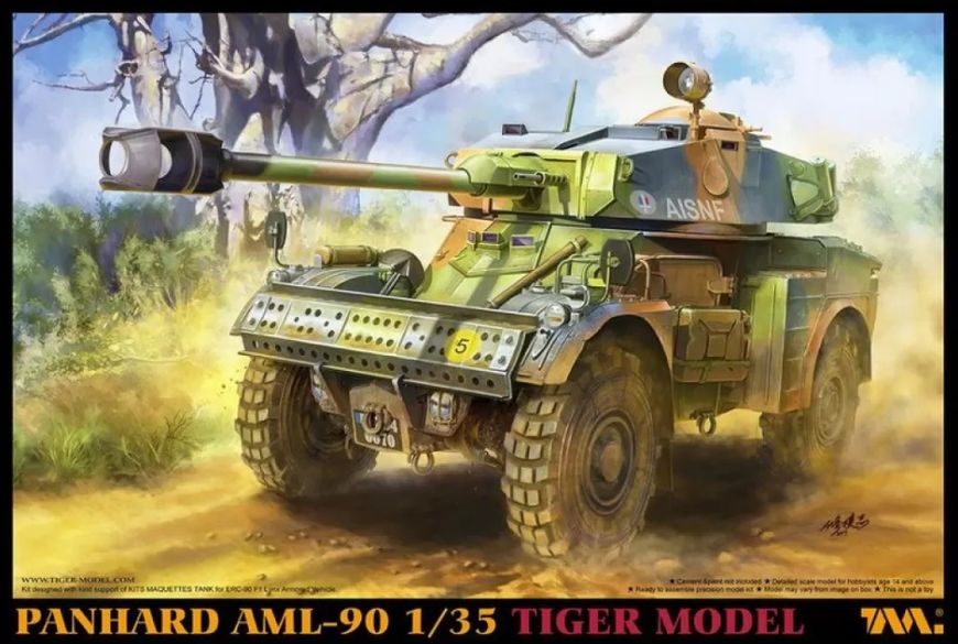 Збірна модель 1/35 Бронеавтомобіль Panhard AML-90 Tiger Model 4635 TM4635 фото