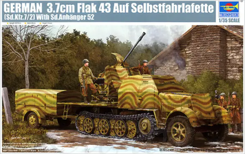 Немецкая зенитная установка с прицепом 1/35 Sd.Kfz.7/2 3.7cm Flak 43 Trumpeter 01527 , сборная модель TR01527 фото