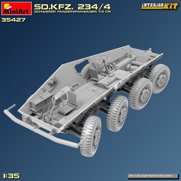 Німецький протитанковий бронеавтомобіль 1/35 Sd.Kfz.234/4 з 75-мм гарматою PaK.40 L/46 MiniArt 35427 MA35427 фото