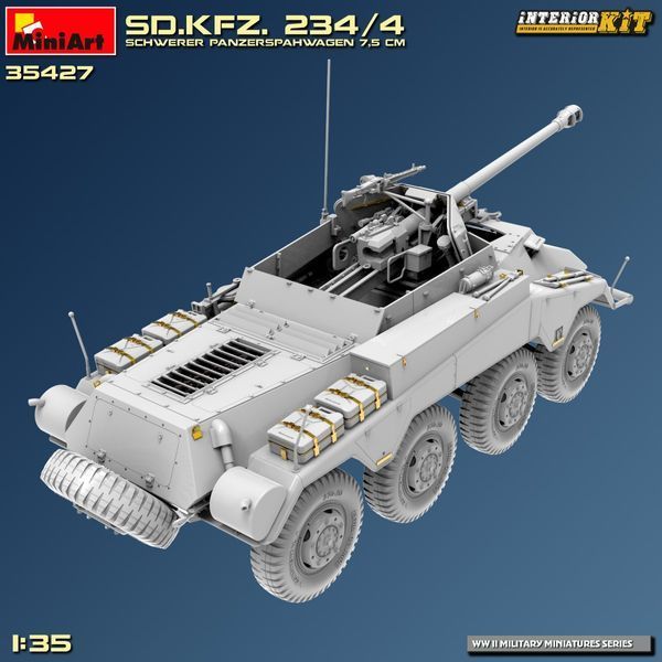 Німецький протитанковий бронеавтомобіль 1/35 Sd.Kfz.234/4 з 75-мм гарматою PaK.40 L/46 MiniArt 35427 MA35427 фото