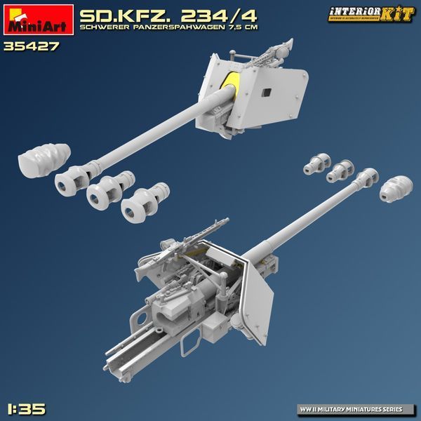 Німецький протитанковий бронеавтомобіль 1/35 Sd.Kfz.234/4 з 75-мм гарматою PaK.40 L/46 MiniArt 35427 MA35427 фото