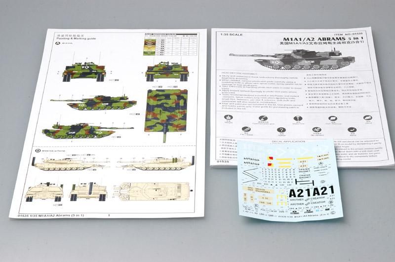 Збірна модель 1/35 Американський танк Абрамс M1A1/A2 ( 5 різних модифікацій ) Трумпетер 01535 TR01535 фото