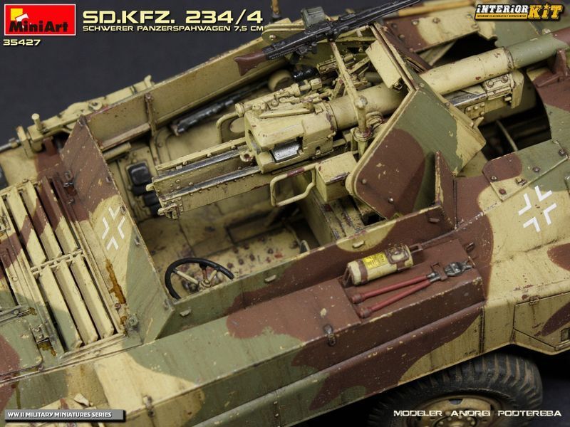 Німецький протитанковий бронеавтомобіль 1/35 Sd.Kfz.234/4 з 75-мм гарматою PaK.40 L/46 MiniArt 35427 MA35427 фото
