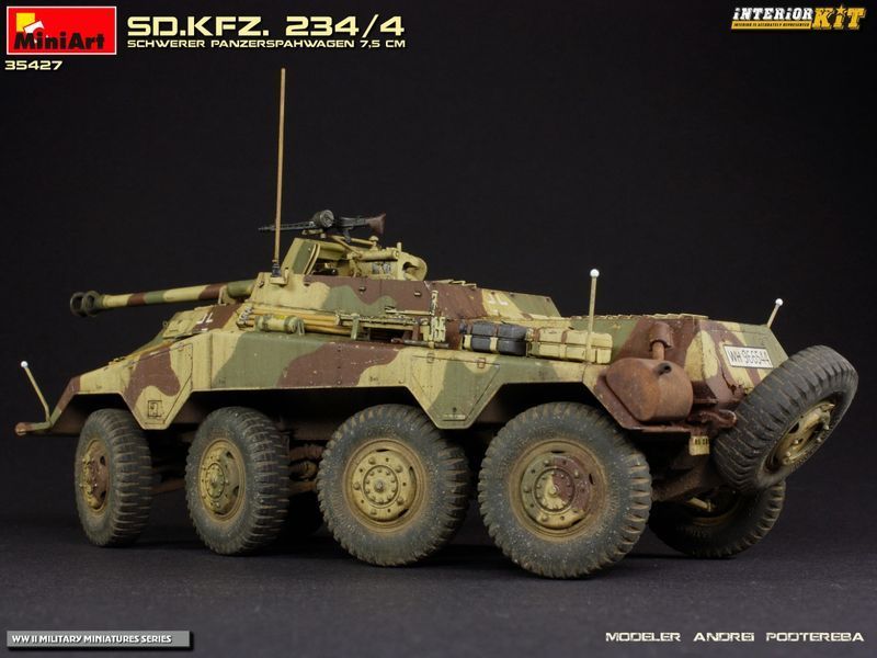 Німецький протитанковий бронеавтомобіль 1/35 Sd.Kfz.234/4 з 75-мм гарматою PaK.40 L/46 MiniArt 35427 MA35427 фото