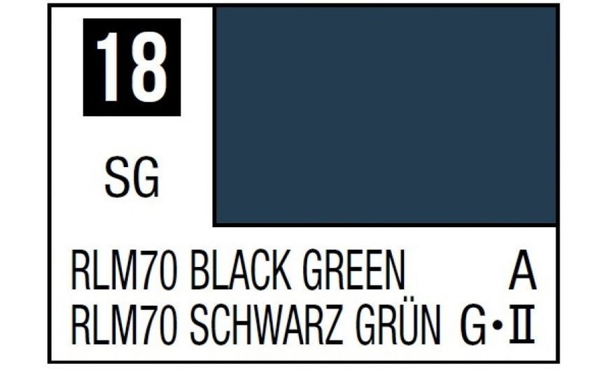 Акрилова фарба Mr.Color RLM 70 Чорно-зелений (RLM70 Black Green) Mr.Hobby C018 C018 фото