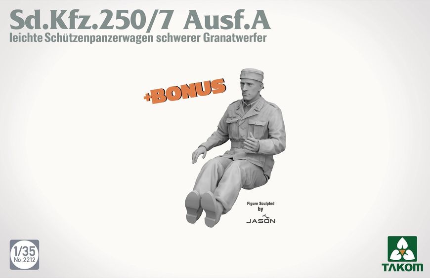 Німецький мінометний бронетранспортер 1/35 Sd.Kfz.250/7 Ausf.A Takom 2212 , збірна модель бтр Sd.Kfz.250 Таком TK2212 фото