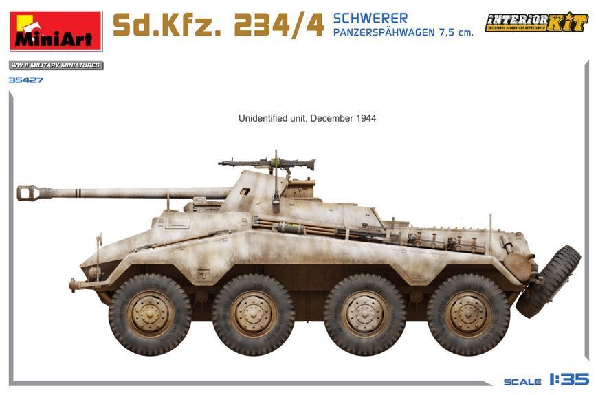 Німецький протитанковий бронеавтомобіль 1/35 Sd.Kfz.234/4 з 75-мм гарматою PaK.40 L/46 MiniArt 35427 MA35427 фото