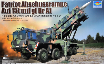 Сборная модель 1/35 немецкий ЗРК Патриот на базе MAN (Patriot Abschussrampe Auf 15t mil gl Br A1) Trumpeter 01088 TR01088 фото