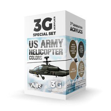 Набор акриловых красок Цвета Вертолётов Армии США (US Army Helicopter Colors Set 3G) 4 шт AK-Interactive AK11750 AK11750 фото