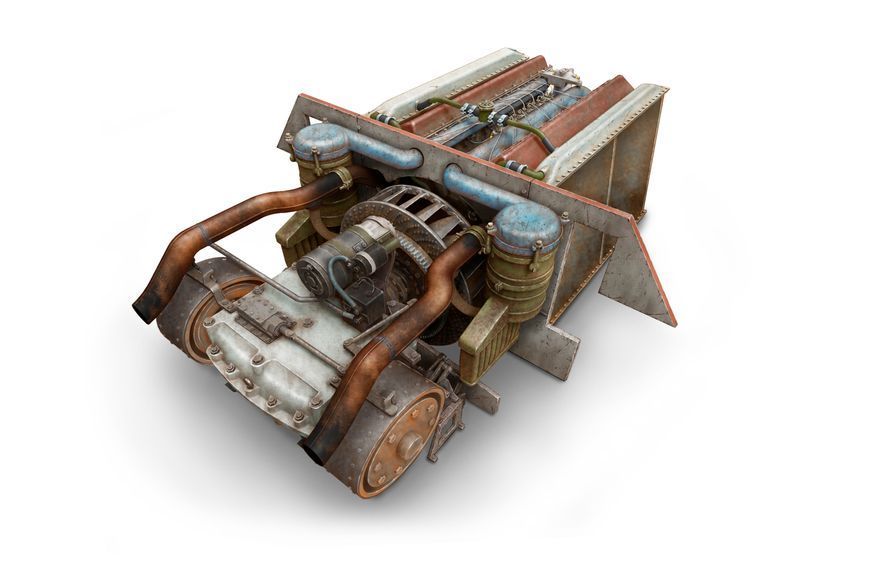 Советский двигатель 1/35 для Т-34 (T-34 Engine (V-2-34) & Transmission Set) MiniArt 35205 , двигатель Миниарт MA35205 фото