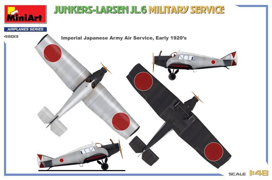 Німецький військовий літак 1/48 Junkers-Larsen JL.6 (Military Service) MiniArt 48013 , збірна модель Мініарт MA48013 фото