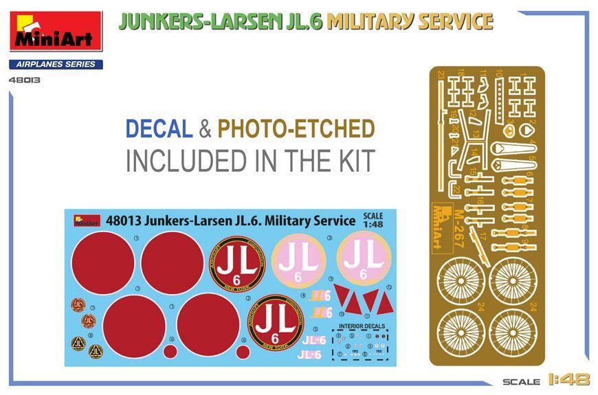 Німецький військовий літак 1/48 Junkers-Larsen JL.6 (Military Service) MiniArt 48013 , збірна модель Мініарт MA48013 фото