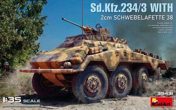 Німецький бронеавтомобіль 1/35 Sd.Kfz.234/3 з 20-мм гарматою Schwebelafette 38 2 cm MiniArt 35431 MA35431 фото