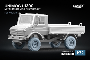 Набор деформированных колес 1/72 MPT 80 12.5R20 для Unimog U1300L (ACE) Scale X WM-72017W , набор деталировки WM-72017W фото