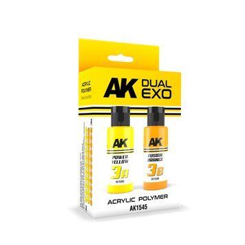 Набір акрилових фарб Жовтий 3A Power Yellow & 3B Fusion Orange Dual Exo Set 3 AK-Interactive AK1545 AK1545 фото