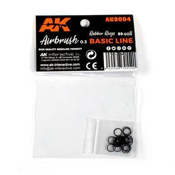 Набір ущільнювальних кілець для аерографа (Rubber Rings - 20 Units Airbrush Basic Line 0.3) AK-Interactive AK9004 AK9004 фото