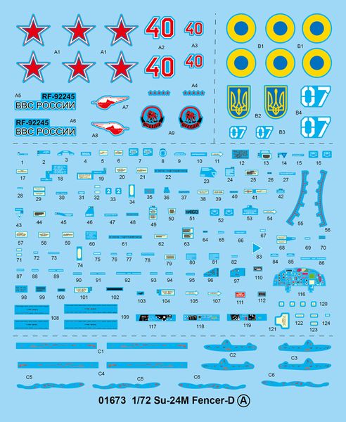 Сборная модель 1/72 Тактический бомбардировщик Су-24М Трумпетер 01673 TR01673 фото