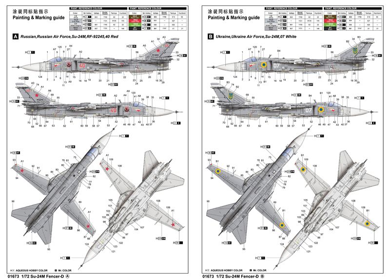 Сборная модель 1/72 Тактический бомбардировщик Су-24М Трумпетер 01673 TR01673 фото