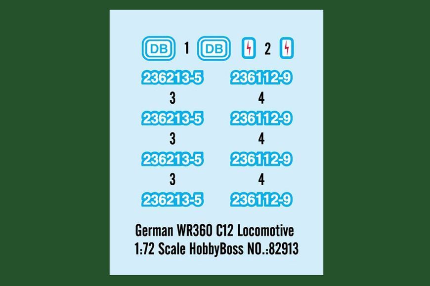 Німецький локомотив 1/72 Wehrmachtslokomotive WR 360 C 12 HobbyBoss 82913 , збірна модель Дг14-1 Хобібос HB82913 фото