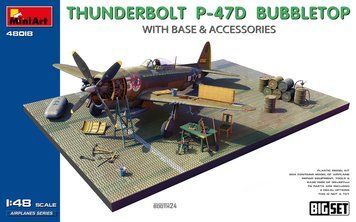 Американський винищувач 1/48 Thunderbolt P-47D Bubbletop (Base & Accessorie) MiniArt 48018 , винищувач Мініарт MA48018 фото