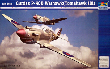 Американский истребитель 1/48 Curtiss P-40B Warhawk (Tomahawk Mk.IIA) Trumpeter 02807 , сборная модель TR02807 фото