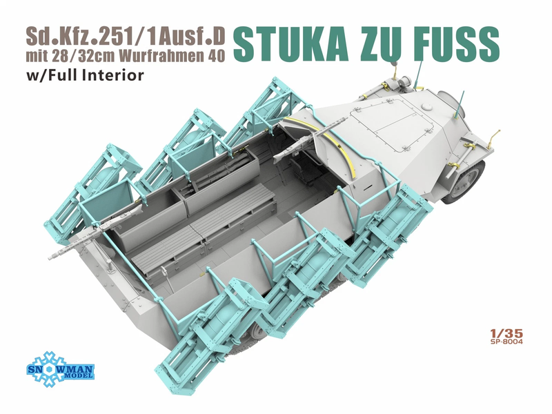 Німецький бронетранспортер 1/35 Sd.Kfz.251/1 Ausf.D Wurfrahmen 40 Stuka Zu Fuss Snowman Model SP-8004 SP-8004 фото