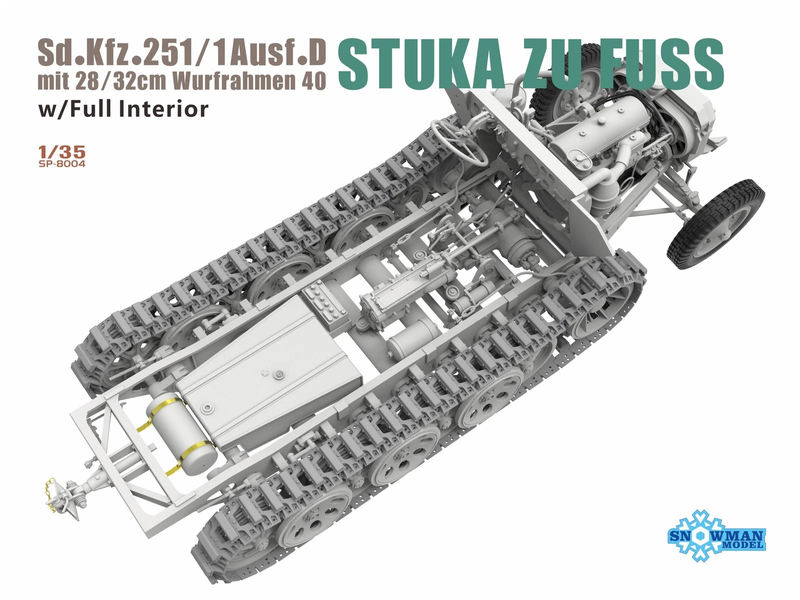 Німецький бронетранспортер 1/35 Sd.Kfz.251/1 Ausf.D Wurfrahmen 40 Stuka Zu Fuss Snowman Model SP-8004 SP-8004 фото