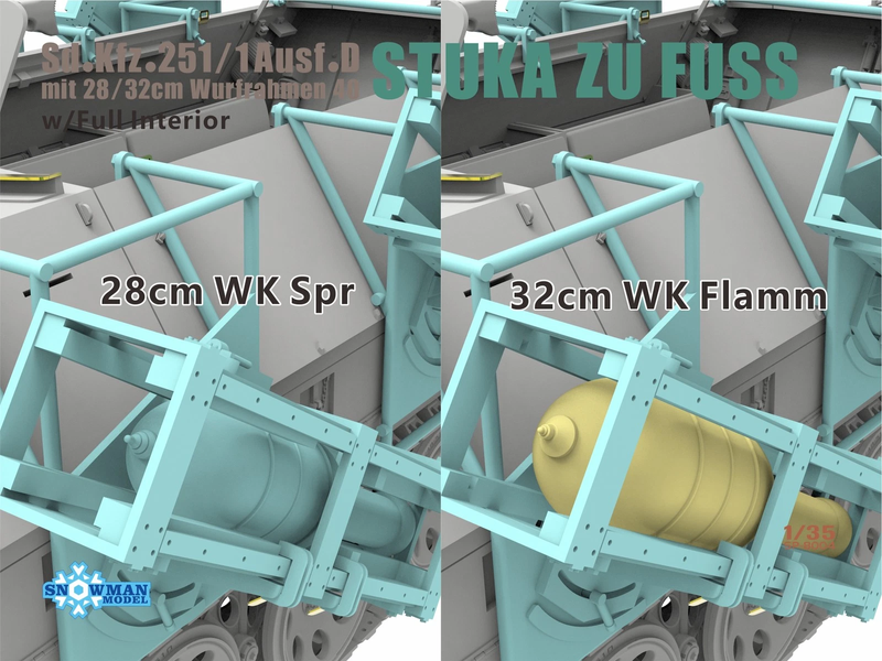 Німецький бронетранспортер 1/35 Sd.Kfz.251/1 Ausf.D Wurfrahmen 40 Stuka Zu Fuss Snowman Model SP-8004 SP-8004 фото