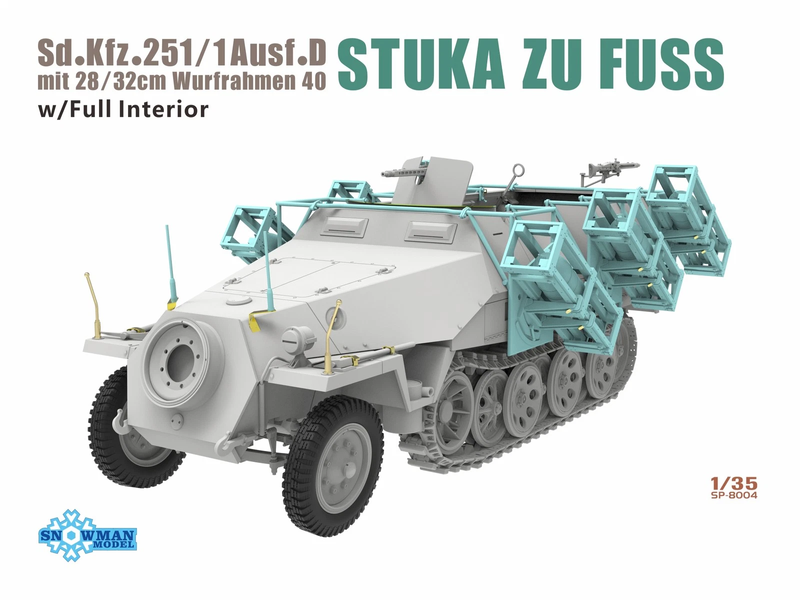 Німецький бронетранспортер 1/35 Sd.Kfz.251/1 Ausf.D Wurfrahmen 40 Stuka Zu Fuss Snowman Model SP-8004 SP-8004 фото