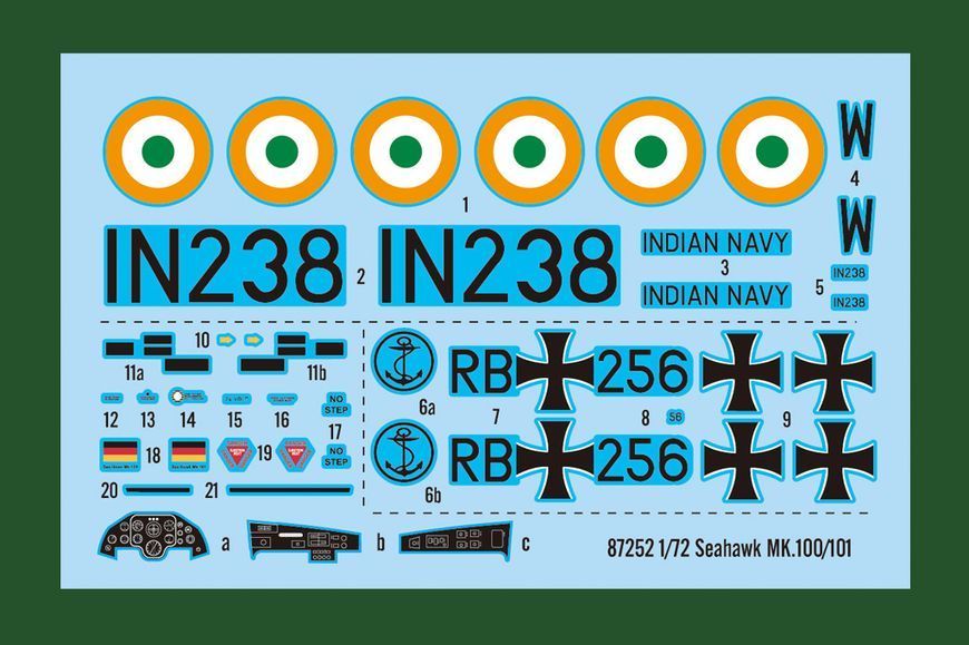 Британський винищувач 1/72 Hawker Sea Hawk Mk.100/101 HobbyBoss 87252 , збірна модель літак Сі Хоук Хобібос HB87252 фото