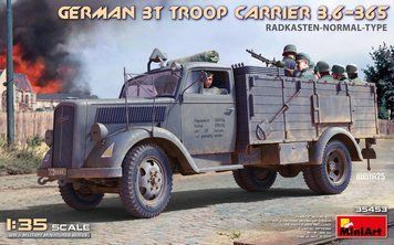Німецька вантажівка для піхоти 1/35 Sd.Kfz.305 (German 3T Troop Carrier 3,6-36S Radkasten) MiniArt 35453 MA35453 фото
