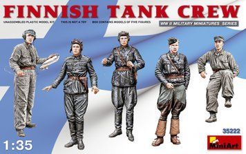 Финский танковый экипаж 1/35 (Finnish Tank Crew) MiniArt 35222 , сборная модель танкистов Миниарт MA35222 фото