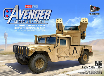 Американський позашляховик 1/72 M1097 HMMWV Avenger AN/TWQ-1 T-Model TK7317 , збірна модель позашляховик TML-TK7317 фото