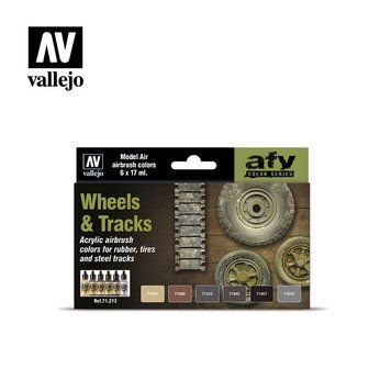 Набор акриловых красок для аэрографа Model Air Колеса и Гусеницы (Wheels & Tracks) 6 шт VAL 71213 VAL 71213 фото
