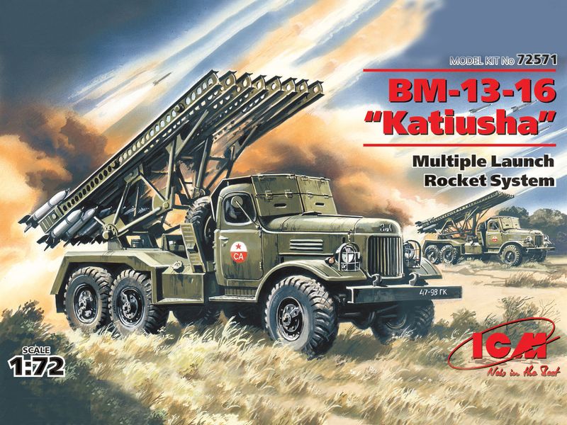 Сборная модель ICM 1/72 БМ-13-16 "Катюша", реактивная система залпового огня 72571 ICM72571 фото