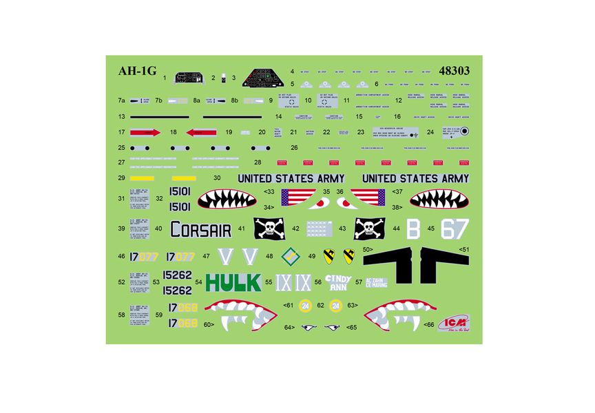 Збірна модель ICM 1/48 Cobra AH-1G + Bronco OV-10A з пілотами і технікам США та пілотами гелікоптеру, Передова база (48303) ICM48303 фото
