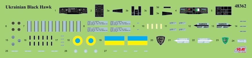 Сборная модель 1/48 вертолёт ГУР Украины UH-60A Black Hawk ICM 48362 ICM48362 фото
