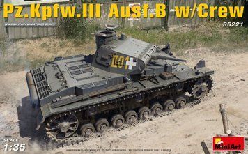 Немецкий средний танк с экипажем 1/35 Pz.Kpfw.III Ausf.B MiniArt 35221 , сборная модель Миниарт MA35221 фото
