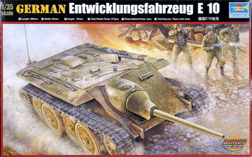 Німецький винищувач танків 1/35 Entwicklungsfahrzeug E 10 Trumpeter 00385 , збірна модель пт-сау Трумпетер TR00385 фото