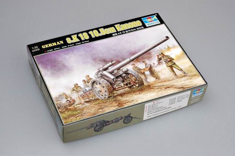 Німецька польова гармата 1/35 10.5 cm s.K 18 Kanone Trumpeter 02305 , збірна модель гармата сК18 Трумпетер TR02305 фото