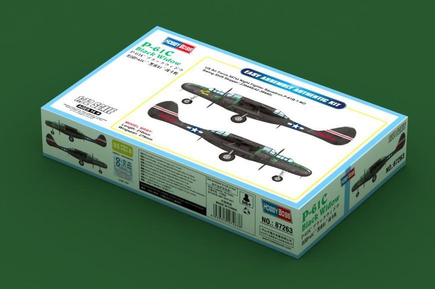 Американский ночной истребитель 1/72 Northrop P-61C Black Widow HobbyBoss 87263 , сборная модель Блэк Видоу HB87263 фото