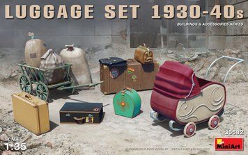 Семейный багаж 1/35 с чемоданами и коляской 1930-40х (Luggage Set) MiniArt 35582 , сборная модель Миниарт MA35582 фото