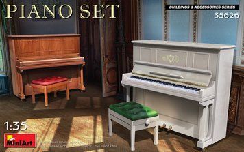 Вертикальное пианино 1/35 Piano Set MiniArt 35626 , сборная модель фортепиано Миниарт MA35626 фото